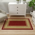 thumbnail image 2 of Ottomanson Border Area Rug 3'3" x 4'7" - Non Slip Low Pile Carpet, Red, 2 of 11