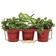 thumbnail image 1 of Houston International Trading 8331E XR Jardinière Triple Émaillée Galvanisée, Rouge, 1 of 1