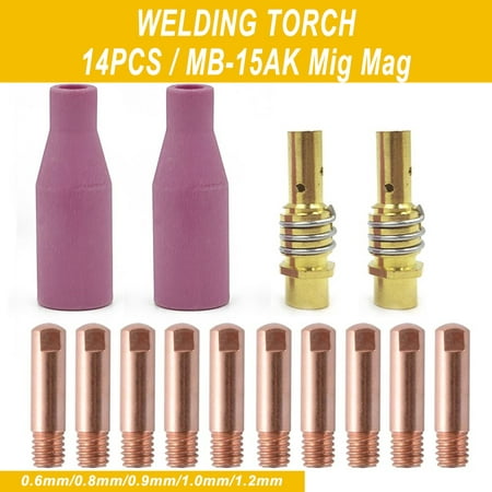 

Mingyiq 14Pcs MB-15AK torch consumable contact 15AK MIG MAG torch gas ceramic nozzle