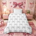 thumbnail image 2 of Meiyoeat Gray Bow Pattern Twin Duvet Cover, Geometric Plaid Twin Bedding,2pcs,No Comforter, 2 of 5