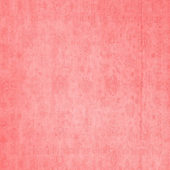 Ahgly Company Machine Washable Indoor Square Abstract Red Modern Area Rugs, 3' Square