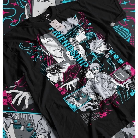 Jujutsu Kaisen T-shirt Geto Suguru Gojo Girl Anime Gift Black T-shirt All Size