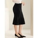 thumbnail image 2 of Falda de sirena de terciopelo Allegra K con espalda elástica para mujer Negro XS, 2 of 6