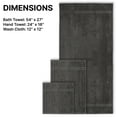 thumbnail image 5 of Casa Lino 8Pc Premium Bath Towel Set (2 Bath Towels, 4 Washcloths, 2 Hand Towels) - 100% Cotton, 400GSM & Ultra Absorbent (Smokey Grey), 5 of 6