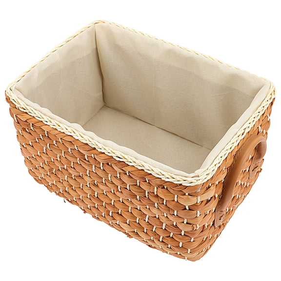 FELTECHELECTR Large Woven Basket Storage Basket Coffee Straw 1Pack