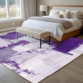thumbnail image 4 of Modern Oil Painting Area Rug 5x7 FT, Non Slip Bedroom Throw Carpet, Purple Grey Abstract Graffiti Art Washable Soft Floor Carpet Non-Shedding Rug for Dining Room Bedside Classroom Desk, 4 of 9
