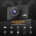 thumbnail image 2 of PEACNNG Dash Cam Front 2K with 64 GB SD Card 1440P Quad HD Dash Camera  Cars with Superb Night Vision 3‘‘ Screen 170° Wide Angle G-Sensor WDR Loop Record, 2 of 8