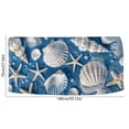 thumbnail image 3 of Amzcrzy Polyester Ocean Elements Beach Towel Oceans-Themed Beach Towel Starfishs Seashells and Sea Turtle Fast-Drying Absorbent Bath Towel Microfiber Beach Towel Non-Functional Blankets, 3 of 6