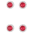 thumbnail image 1 of Qarigey 1 par de pasadores de oreja para mujer, exquisitos reemplazos fáciles de combinar, aretes de fiesta para niñas a la moda, ornamento Rosa roja 2piezas, 1 of 6