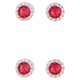 thumbnail image 2 of Qarigey 1 par de pendientes de tuerca para mujer, Color sólido, diamantes de imitación, reemplazo fácil de combinar, pendientes de fiesta Rosa roja 2piezas, 2 of 6