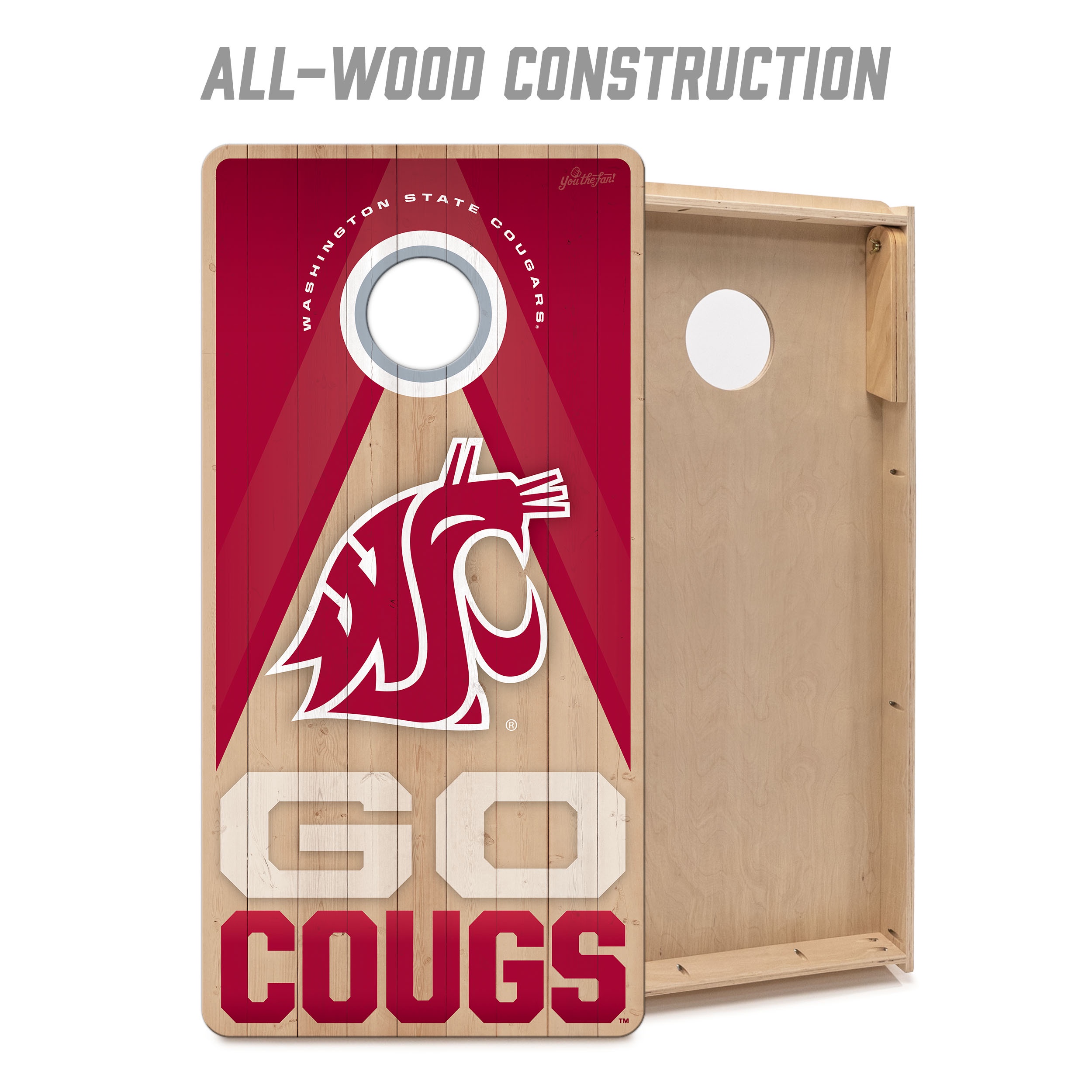 YouTheFan NCAA WA St Cougars 2X4 Slogan Series Cornhole NO BAGS