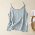 thumbnail image 5 of BILIKEYU Women's Tough Quality Linen, Loose Fit Casual Sleeveless Cami Blouse Breathable Cotton Flowy Summer Beach Resort Outfits, Light Blue, 5 of 9