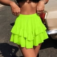 thumbnail image 2 of CHEEREAM Flowy Shorts for Womens Casual Boho Ruffle Tiered Skorts High Waist Mini Skirts Golf Tennis Crochet Shorts, 2 of 7