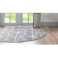 thumbnail image 4 of Rugs.com Lattice Trellis Collection Rug – 3 Ft Round Gray Low-Pile Rug Perfect For Kitchens, Dining Rooms, 4 of 9