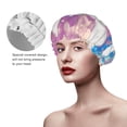 thumbnail image 4 of YFYANG Women's Double Waterproof Shower Cap, Watercolour Painting Pattern Reusable Hair Cap for All Hair Styles and Head Sizes, 4 of 9