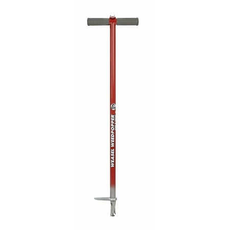 Garden Weasel Step and Twist Hand Weeder  36-inch long  Red & Silver