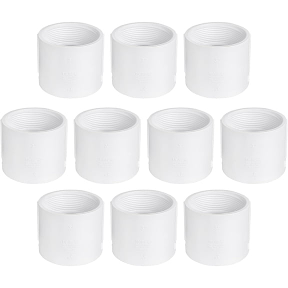 6 in. White PVC DWV Female Adapter, Threaded FPT x Hub Drain, Waste & Vent Fitting (10-Pack)