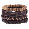 thumbnail image 2 of Wentin Reduced Bracelets Men Bracelet Bracelet Braided Multilayer Simple Vintage Leather Bracelets, 2 of 5
