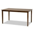 thumbnail image 4 of Baxton Studio Augustine Modern And Contemporary Grey Fabric Upholstered And Walnut Brown Finished Wood 7-Piece Dining Set, 4 of 9