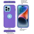 thumbnail image 2 of iPhone 14 Plus Cases,Njjex Case for iPhone 14, 14 Pro,14 Plus,14 Pro Max,Full-Body Shockproof Protection Heavy Duty Armor Hard Plastic & Shock Absorption Rubber Rugged Bumper 3-in-1 Case Cover,Purple, 2 of 7