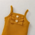 thumbnail image 4 of Fesfesfes Newborn Infant Baby Bodysuit Girls Solid Suspender Ribbed Romper Leopard Shorts Outfits, 4 of 9