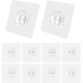 thumbnail image 1 of Unlorspy 10 Pcs Clear Shower Caddy Adhesive Sticker Hooks, 7 x 7 cm, Plastic, 100% Plastic, Shower Caddy, Shower Hook, Kitchen, Bathroom, Living Room, 1 of 5