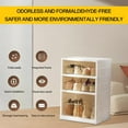 thumbnail image 6 of ZHON Folding Shoe Rack Stackable 3 Tier Shoe Storage Organizer Shoe Containers with Doors 6 Pairs Shoe Shelf Cabinet for Living Room Entryway value, 6 of 9