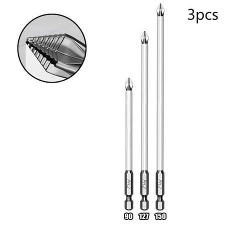 

Lierteer 3pcs 90-150mm Magnetic Non-Slip Batch Head PH2 Cross Screwdriver Set Hex Shank