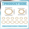 thumbnail image 2 of 1set 60pcs 2 styles Brass Jump Rings Nickel Free Textured Ring golden 6~8x1mm Inner Diameter: 4~6mm 18 Gauge, 2 of 3