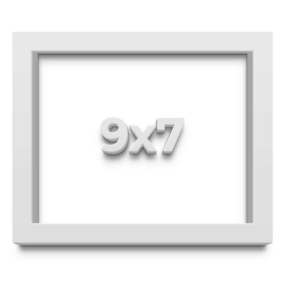 9x7 Shadow Box Frame White | 1 Inches Deep Real Wood Contemporary Shadowbox Display Frame | UV