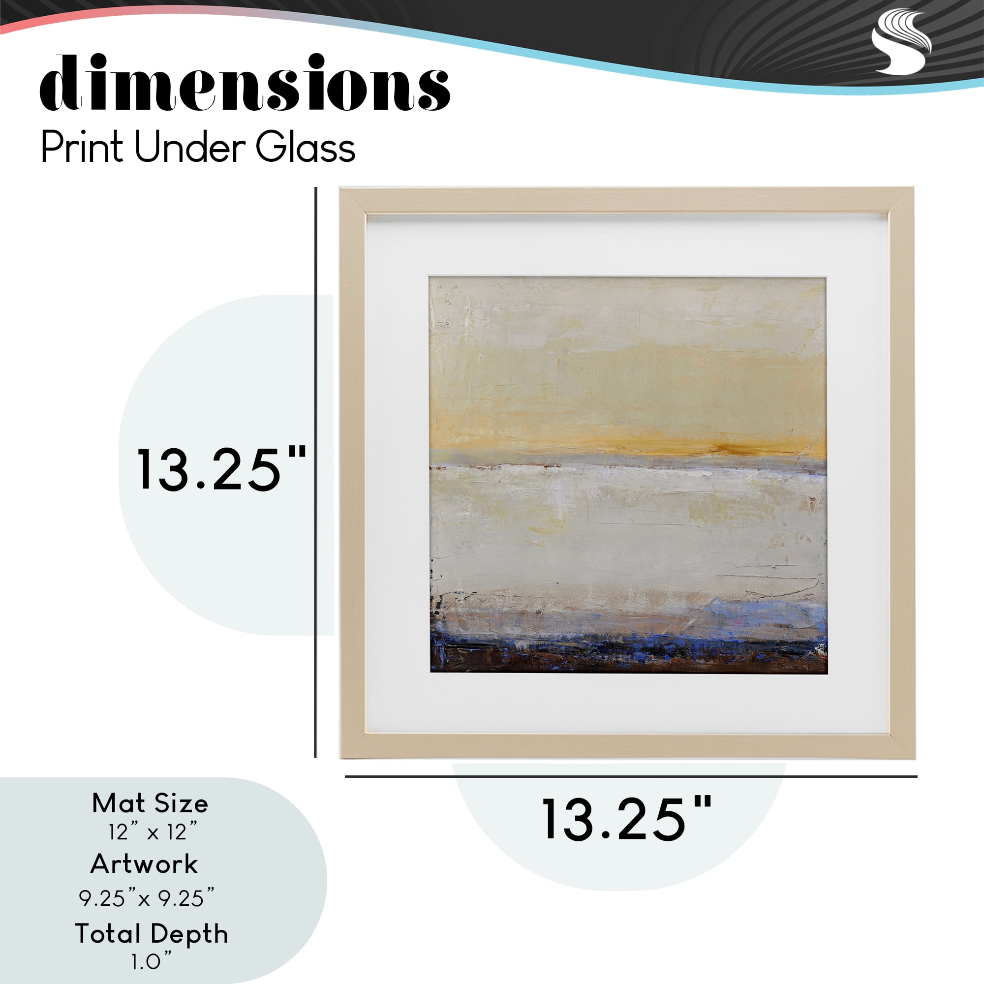Sweeping Subtle Horizon Birch Framed Print Under Glass, design by Design Fabrikken