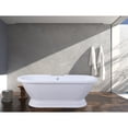 thumbnail image 2 of Aqua Eden VTPE672824PBA 67" Acrylic Oval Double Ended Pedestal Tub (No Faucet Drillings), Glossy White, 2 of 10