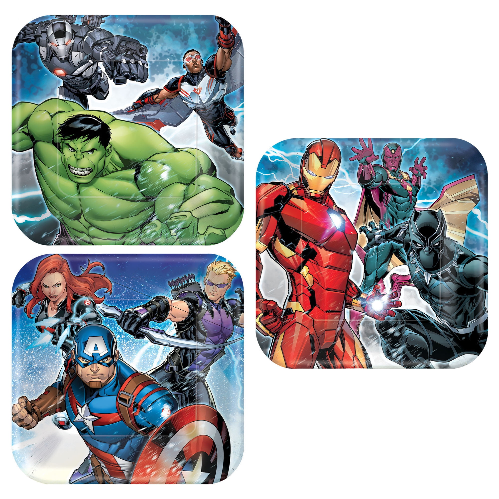 Avengers Pop Comic Square Paper Party Plates x 4 