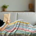 thumbnail image 3 of Striped Soft Flannel Fleece Throw Blanket, Vertical Abstract Featured Swirl Lines Curved Sketchy Bands and Dots Display, Cozy Plush for Indoor and Outdoor Use, 70" x 90", Multicolor, by Ambesonne, 3 of 5