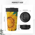 thumbnail image 3 of Honeii Vibrant Sunflower Painting Print Travel Coffee Mug Insulated Coffee Cup with Leakproof Lid, Coffee Tumbler, Reusable Coffee Cups with Seal Lid, 3 of 8