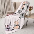 thumbnail image 4 of Throw Blanket for Couch Sofa and Bed, Beautiful Butterfly Super Soft Plush Throw Blanket, Fuzzy Cuteness Comfy Warm Washable Flannel Blanket & Throws for All Season 80"x60", 4 of 7