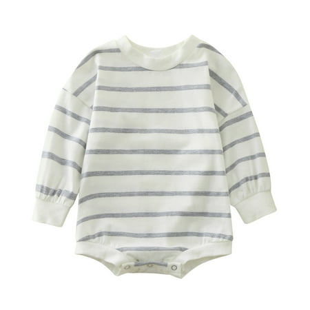 

KI-8jcuD Girls Clothes 3-6 Months Girls Boys Long Sleeve Romper Bodysuits Striped Prints For Babys Clothes Baby 9 Months Clothes Girl Universe Leotard Baby Shirt Long Sleeve Baby Girl Shirt K