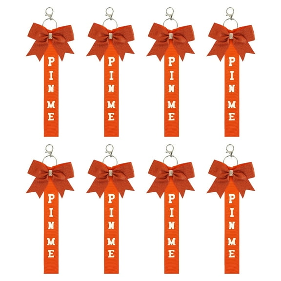 Ciwanning Athletic Cheerleader Gifts Bundle 8 Rhinestones Decorated Ribbon Keychains Charm Pendant for Sports Enthusiasts