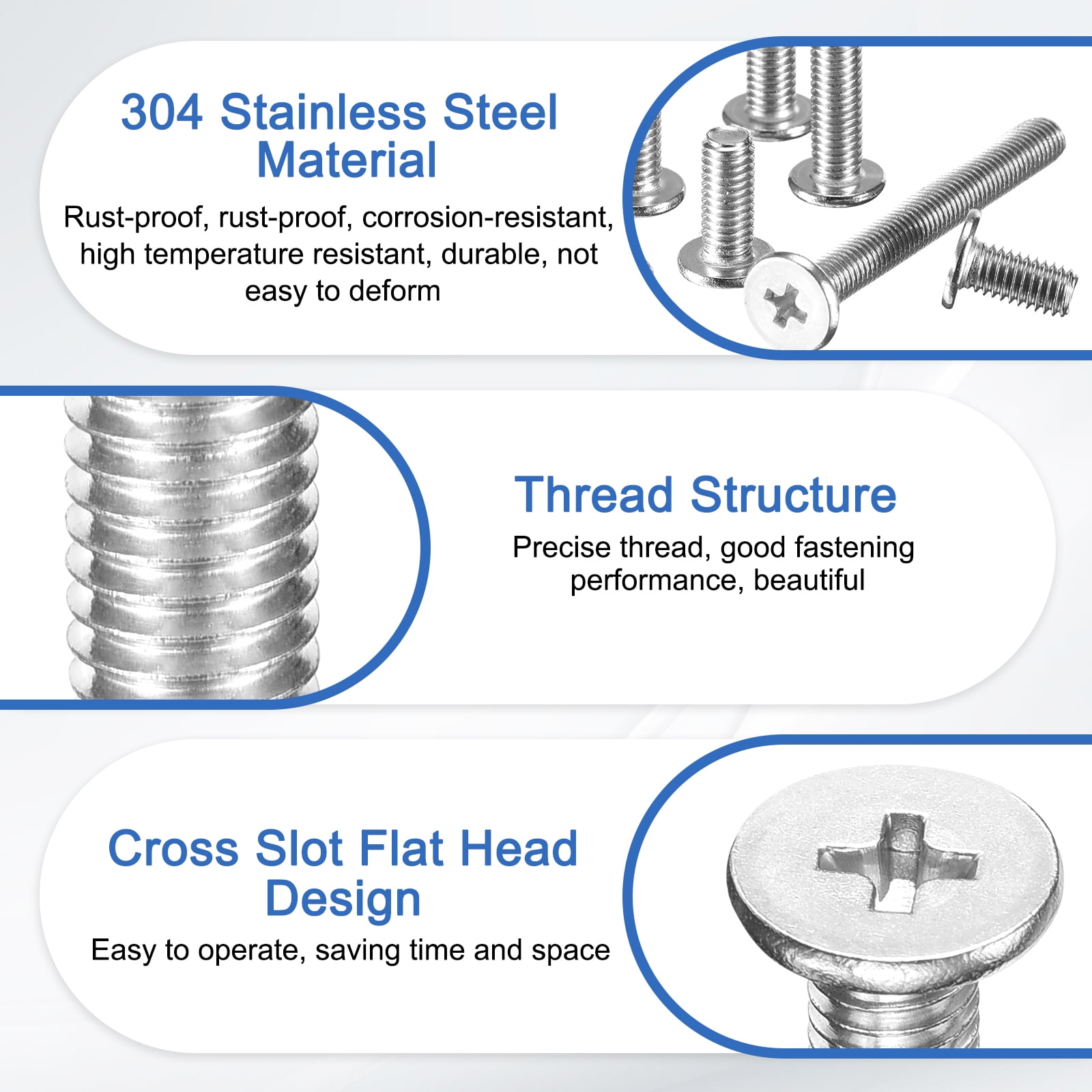 M5-0.8 x 30mm 100Pcs Metal Flat Round Head Screws Phillips Drive Machine Bolt