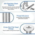 thumbnail image 3 of M5-0.8 x 8mm 100 Pcs Vis Rondes Plates en Métal pour Machine d'Entraînement Phillips, 3 of 6