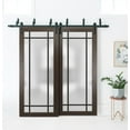 thumbnail image 3 of Sliding Closet Barn Bypass Doors 48 x 96 inches | Planum 2112 Chocolate Ash Frosted Glass | Sturdy 6.6ft Rails Hardware Set | Wood Solid Bedroom Wardrobe Doors, 3 of 6
