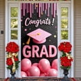 thumbnail image 3 of Pink Theme Graduation Banner Gold Decorative Grad Party Backdrop Pink Balloons Golden Stars Graduation Background for Graduation Party Graduation Ceremony Grad Photo Shoot, 3 of 9