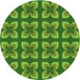 thumbnail image 1 of Ahgly Company Indoor Round Patterned Pea Green Area Rugs, 3' Round, 1 of 6