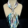 thumbnail image 3 of KLKCMS Hollow Out Rose Flower Pattern Scarf Buckle Slide Tube Scarf Elegant Lady, 3 of 9