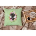 thumbnail image 4 of Black Labrador Green Flowers Fabric Decorative Pillow, 4 of 4