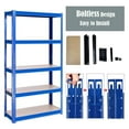 thumbnail image 4 of 27.5"L x 11.8"D x 59"H Shelving Unit Storage Rack 5-Shelf Adjustable Garage Shelves Utility Rack Display for Home Office Garage, 386lbs Capacity Per Tier Boltless Easy Installation, Blue, 4 of 5