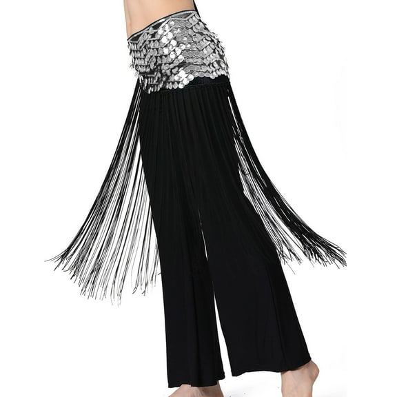 Qulqfy Black Skirts for Women Sparkly Mini Sequin Mermaid Dance Fringe Fall Short Skirt Women's Skirts