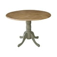 thumbnail image 3 of 42" Round Solid Wood Dual Drop Leaf Pedestal Table in Distressed Hickory/Stone - 29.5" Dining Height by International Concepts, 3 of 13