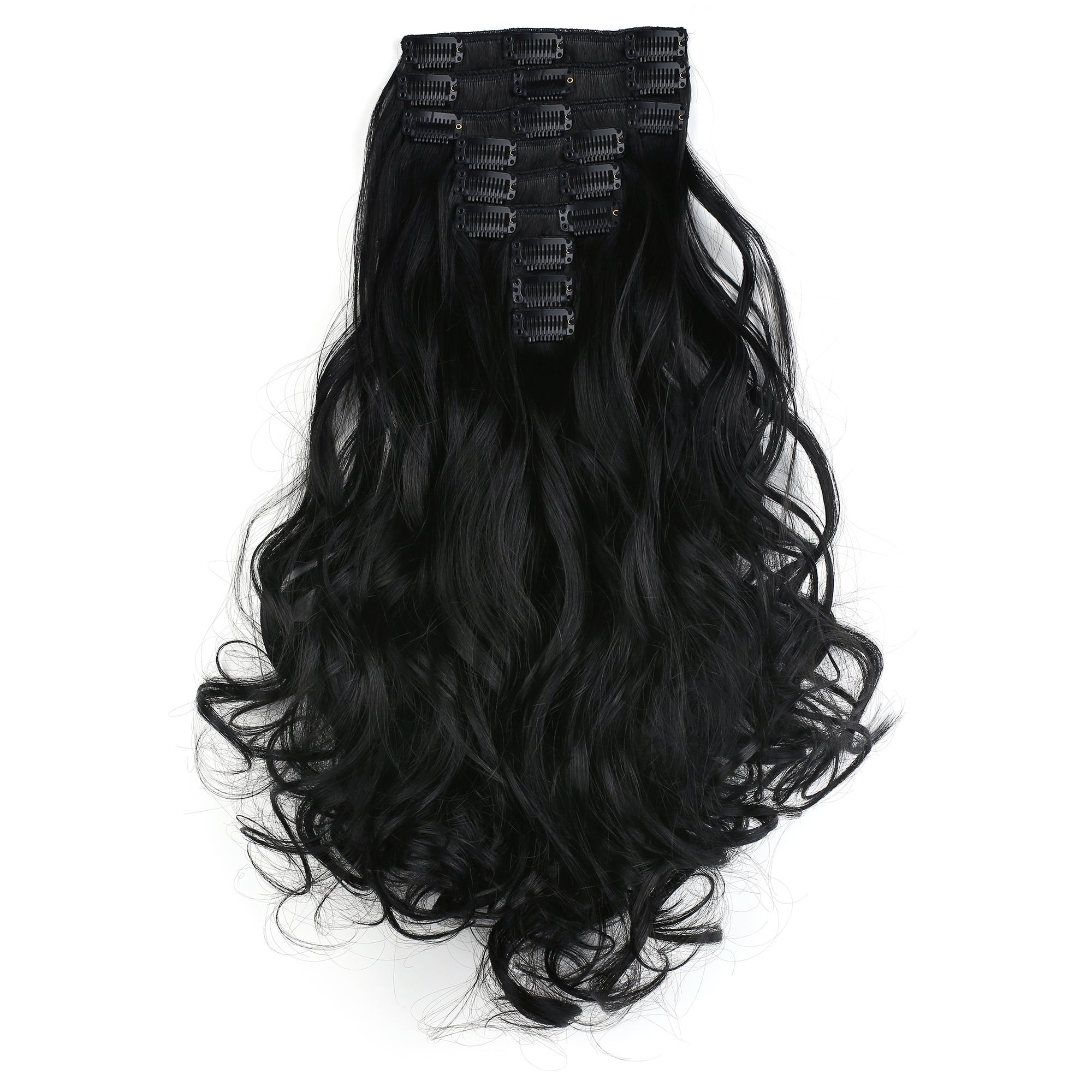 OneDor 20" Curly Full Head 9 HairPieces Kanekalon Futura Heat
