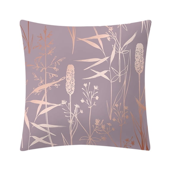 JeashCHAT Throw Pillow Cover, Square Decorative Pillowcase for Couch Sofa Home Decor Rose Gold Print, 18"x18", Pink